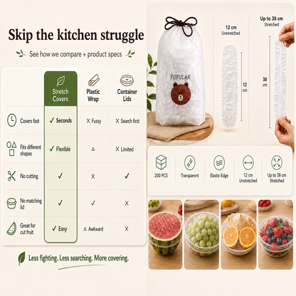 ⏳LAST DAY SALE 50% OFF🔥Velnok® Disposable Stretch Food Covers for Bowls & Plates