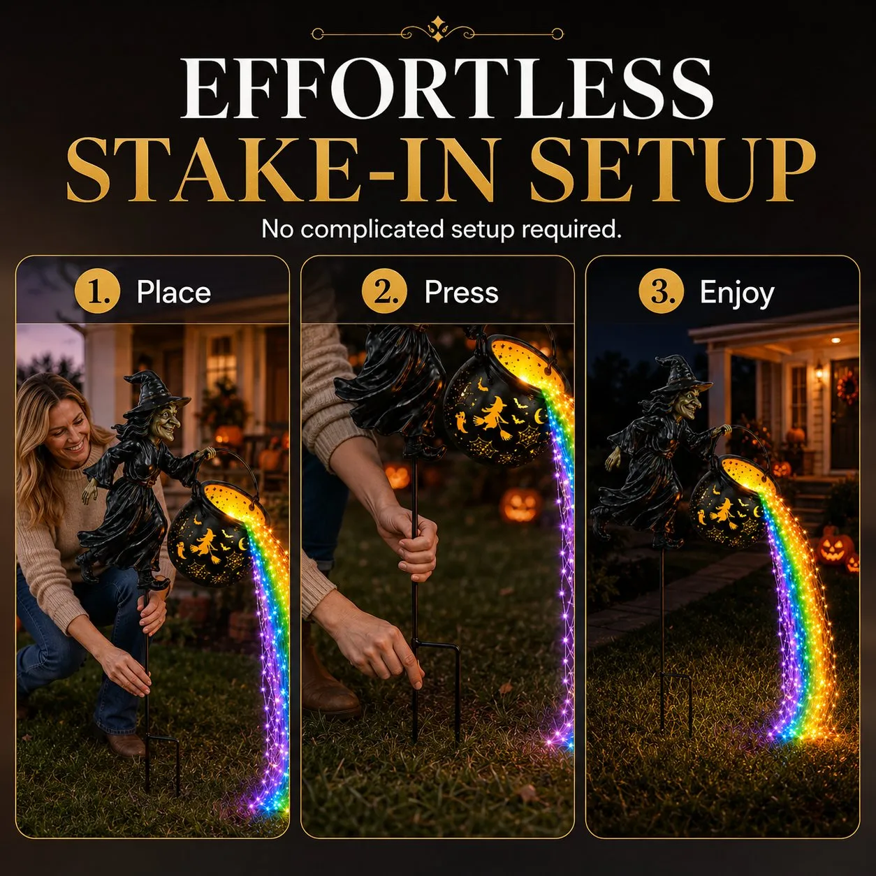 🔥Last Day 49% OFF🎃Halloween Witch Cauldron Garden Light