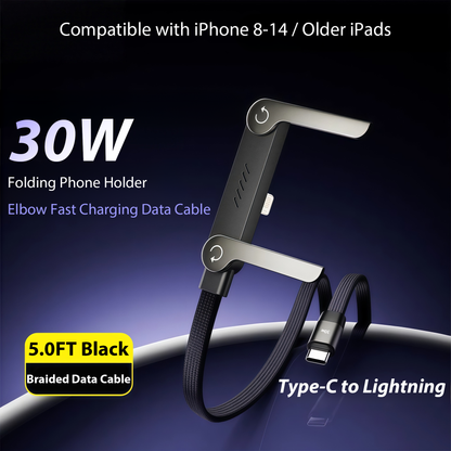 2-in-1 Cable 240W Fast Charging with Phone Stand