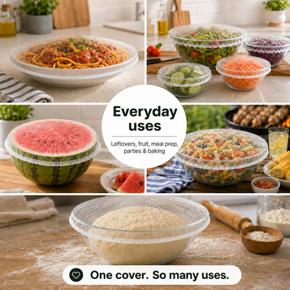 ⏳LAST DAY SALE 50% OFF🔥Velnok® Disposable Stretch Food Covers for Bowls & Plates