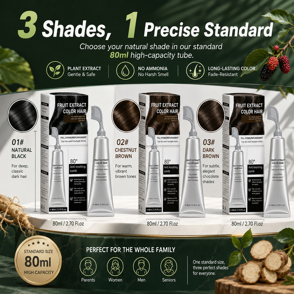 Plant-Based Comb Hair Dye - Natural Hair Dye Solution