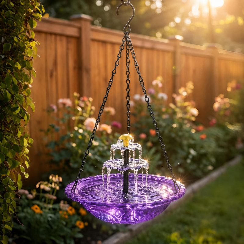 ⛲Hanging Solar Bird Bath Fountain — Turn Your Garden Into A Bird Paradise🐦